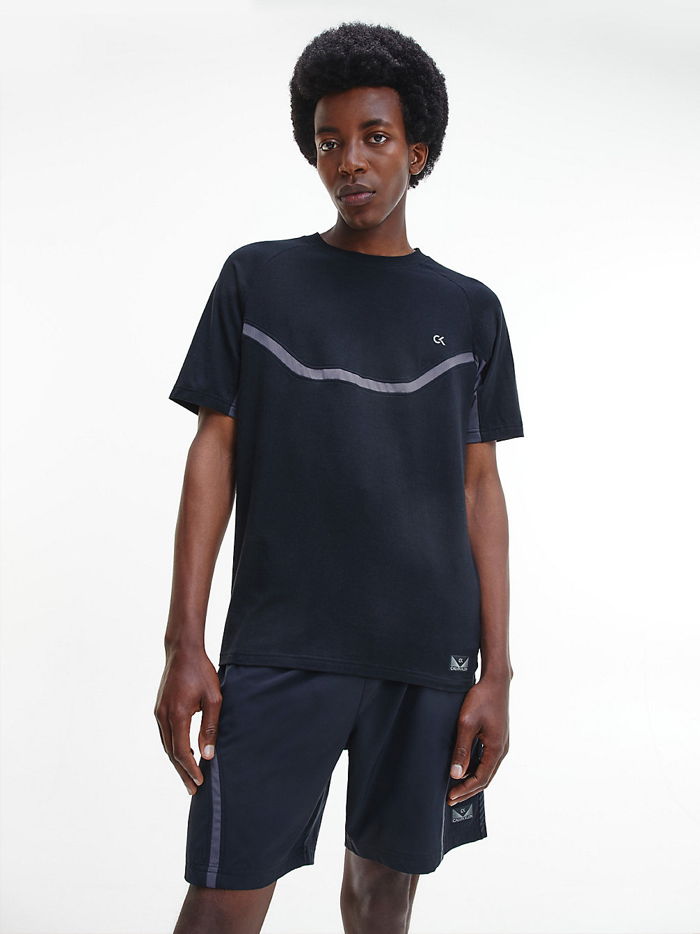 CK BLACK/ PERISCOPE/ACID LIME > T-Shirt Sportowy Z Przetworzonego Poliestru > undefined Mężczyźni - Calvin Klein