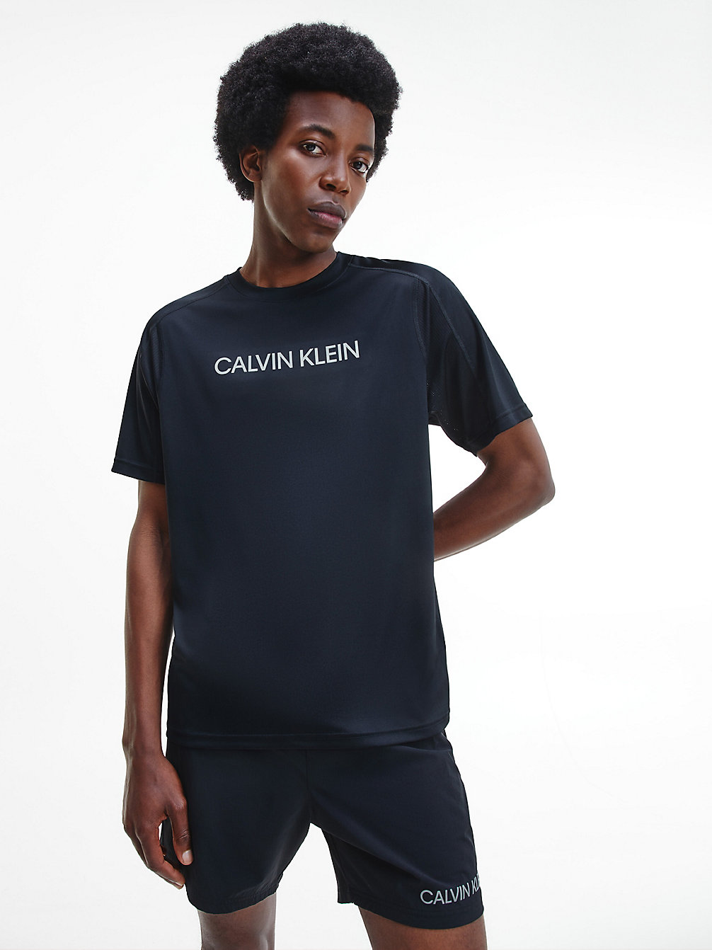 CK BLACK Recycled Polyester Logo Gym T-Shirt undefined men Calvin Klein