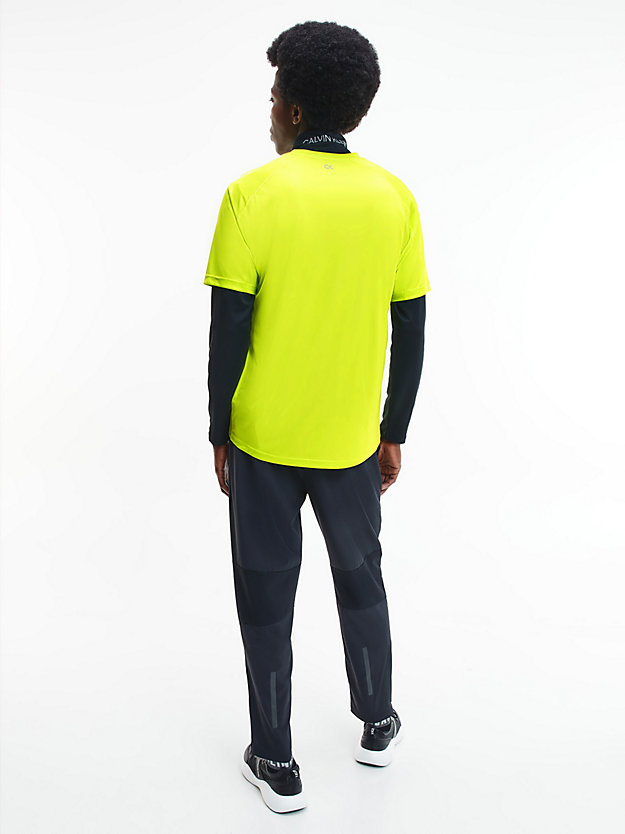 ACID LIME Recycled Polyester Logo Gym T-shirt for men CK PERFORMANCE
