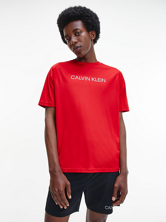 Barbados Cherry Recycled Polyester Logo Gym T-Shirt undefined men Calvin Klein