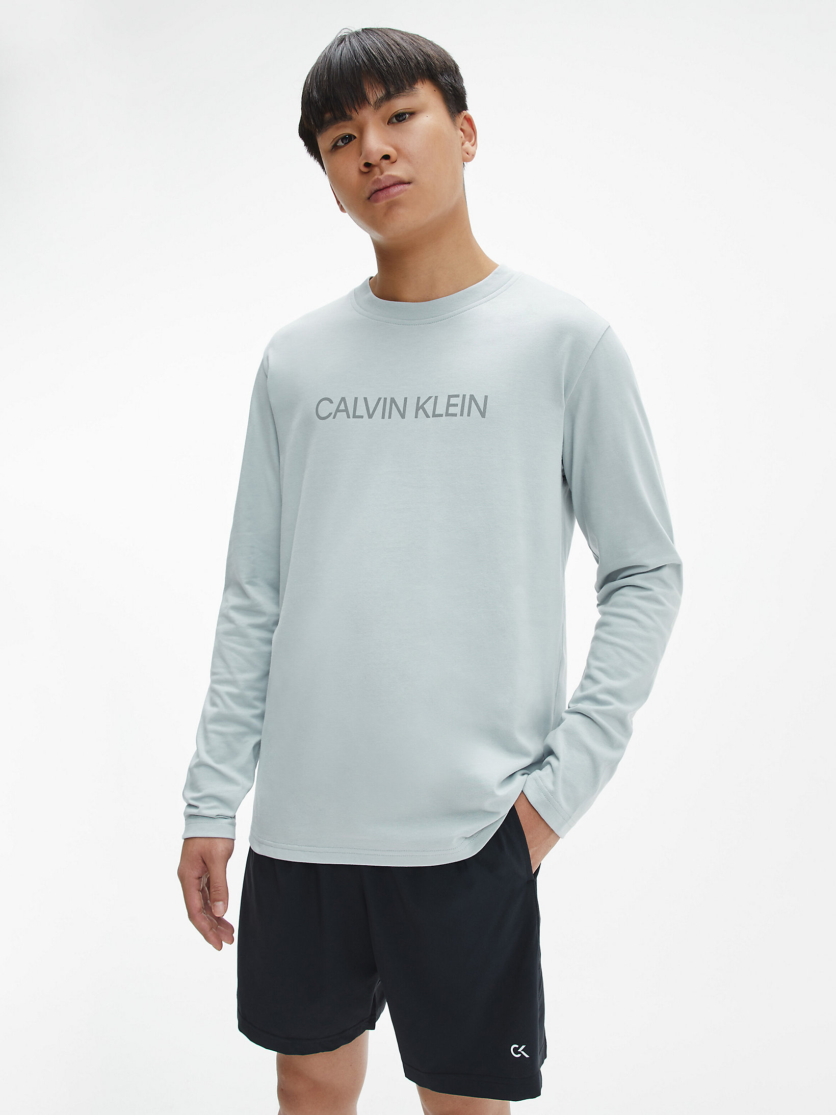 High Rise Long Sleeve Logo Gym T-Shirt undefined men Calvin Klein