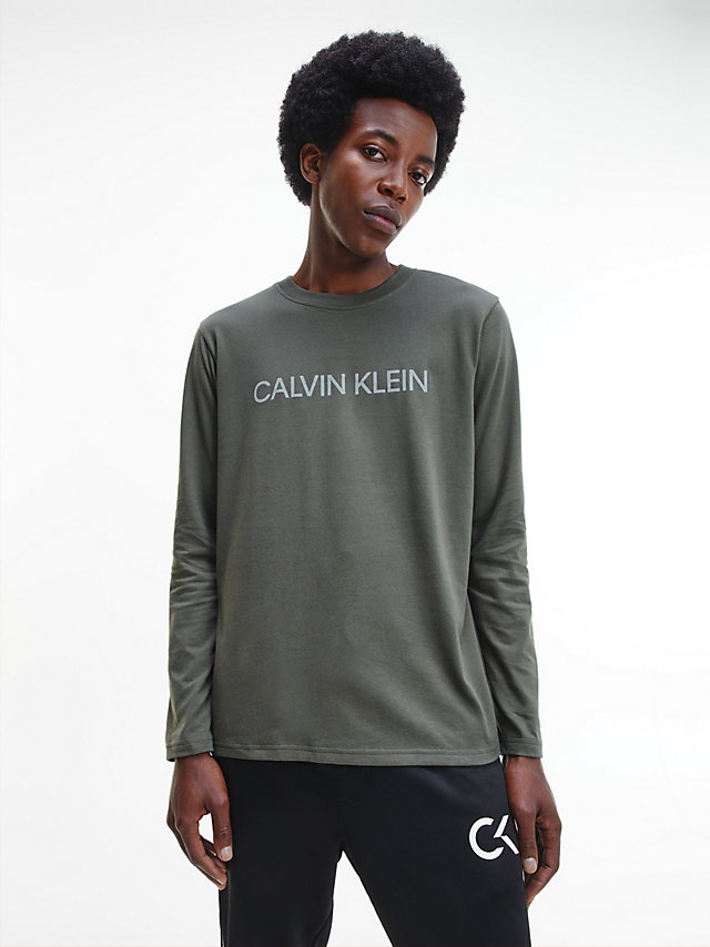 Grape Leaf Long Sleeve Logo Gym T-Shirt undefined men Calvin Klein