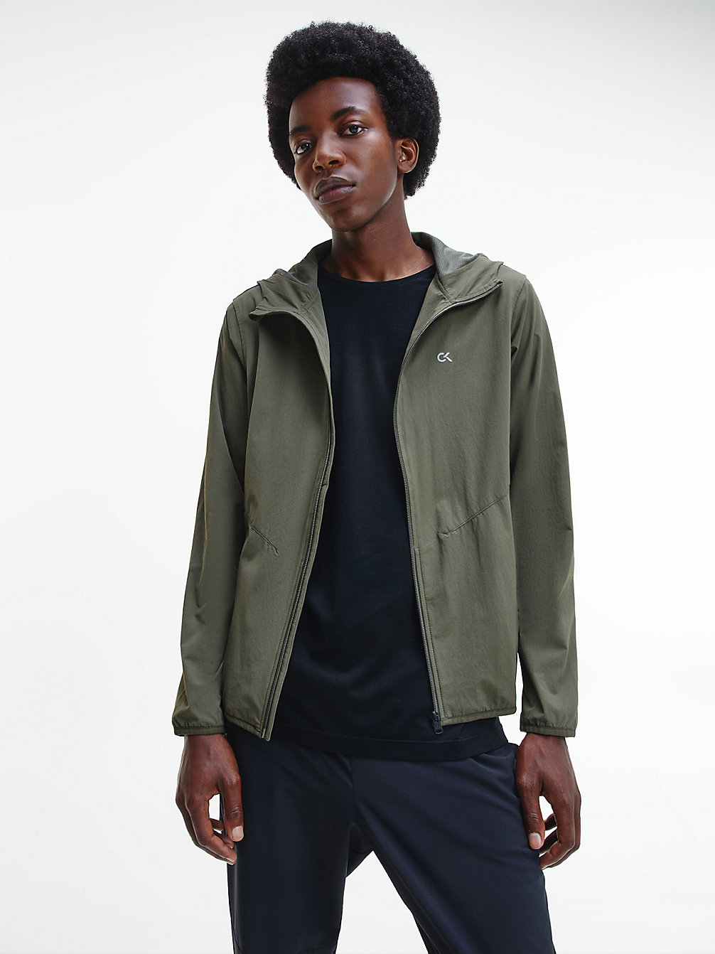 GRAPE LEAF/ CK BLACK Hooded Windbreaker undefined men Calvin Klein