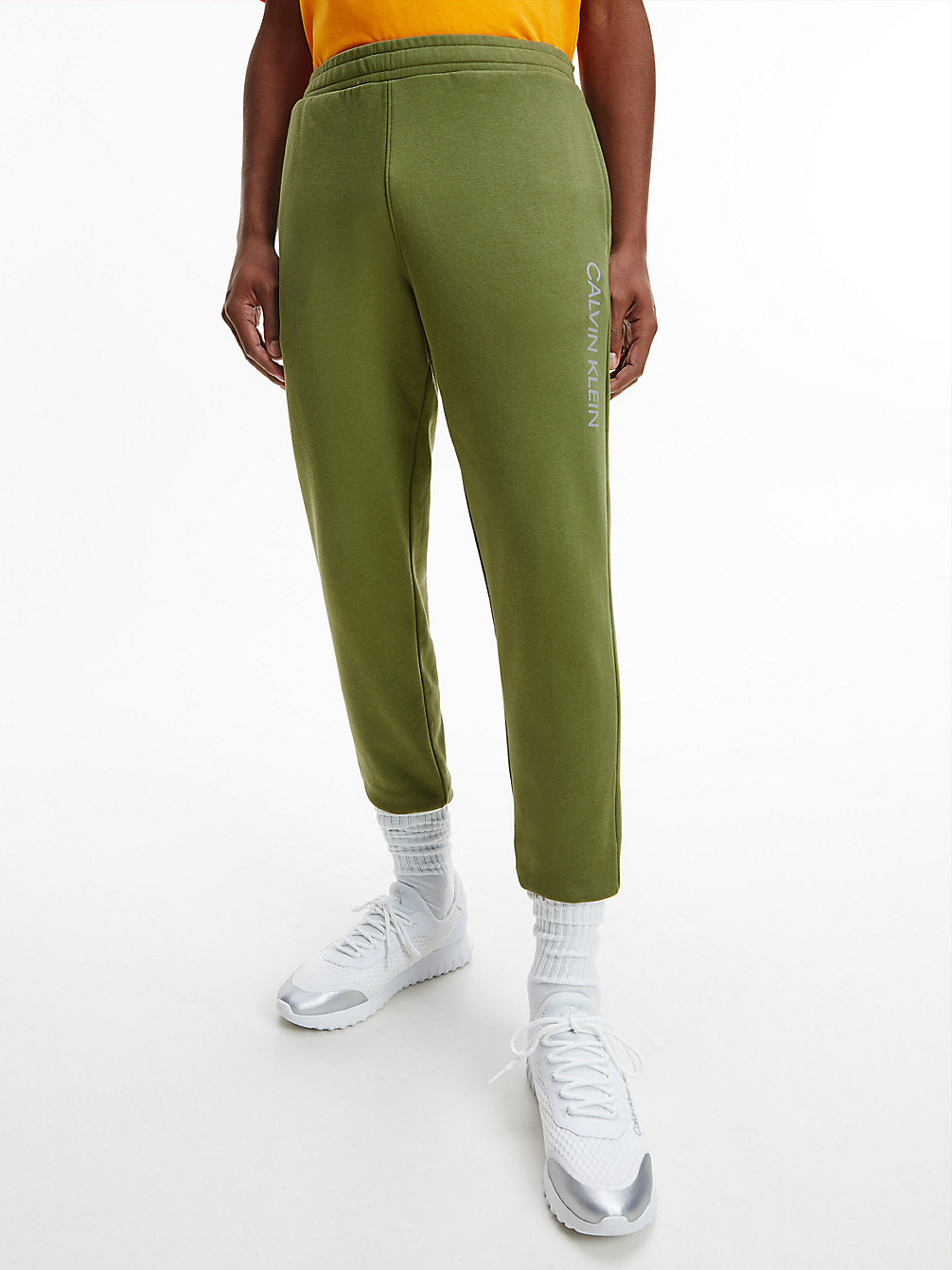 CAPULET OLIVE/ FLAME ORANGE Pantalon De Jogging En Tissu Éponge De Coton undefined hommes Calvin Klein