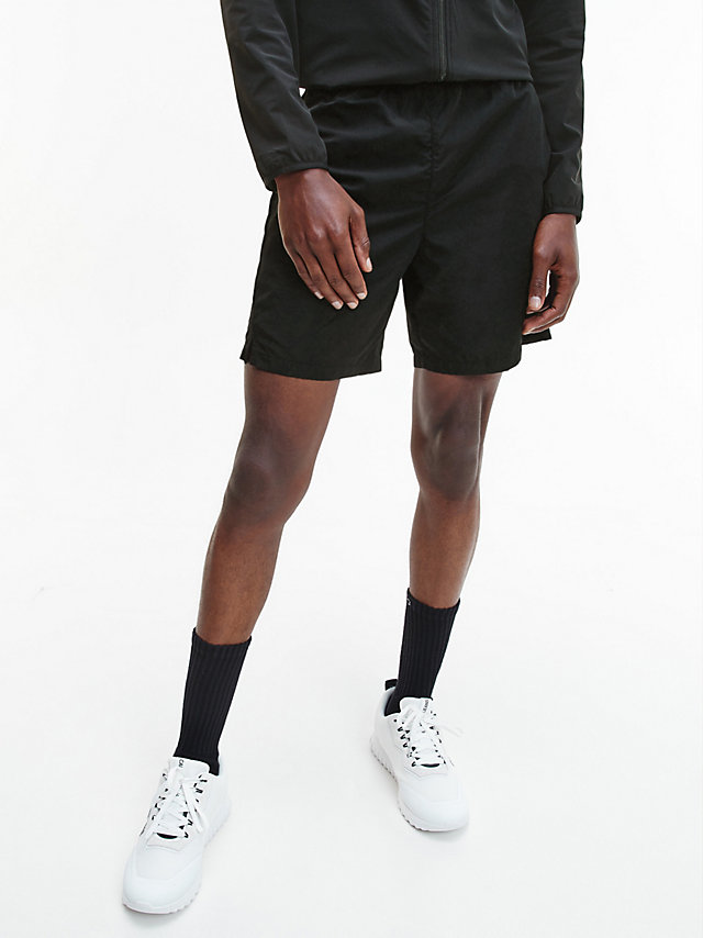 CK Black/bright White Logo Waistband Gym Shorts undefined men Calvin Klein