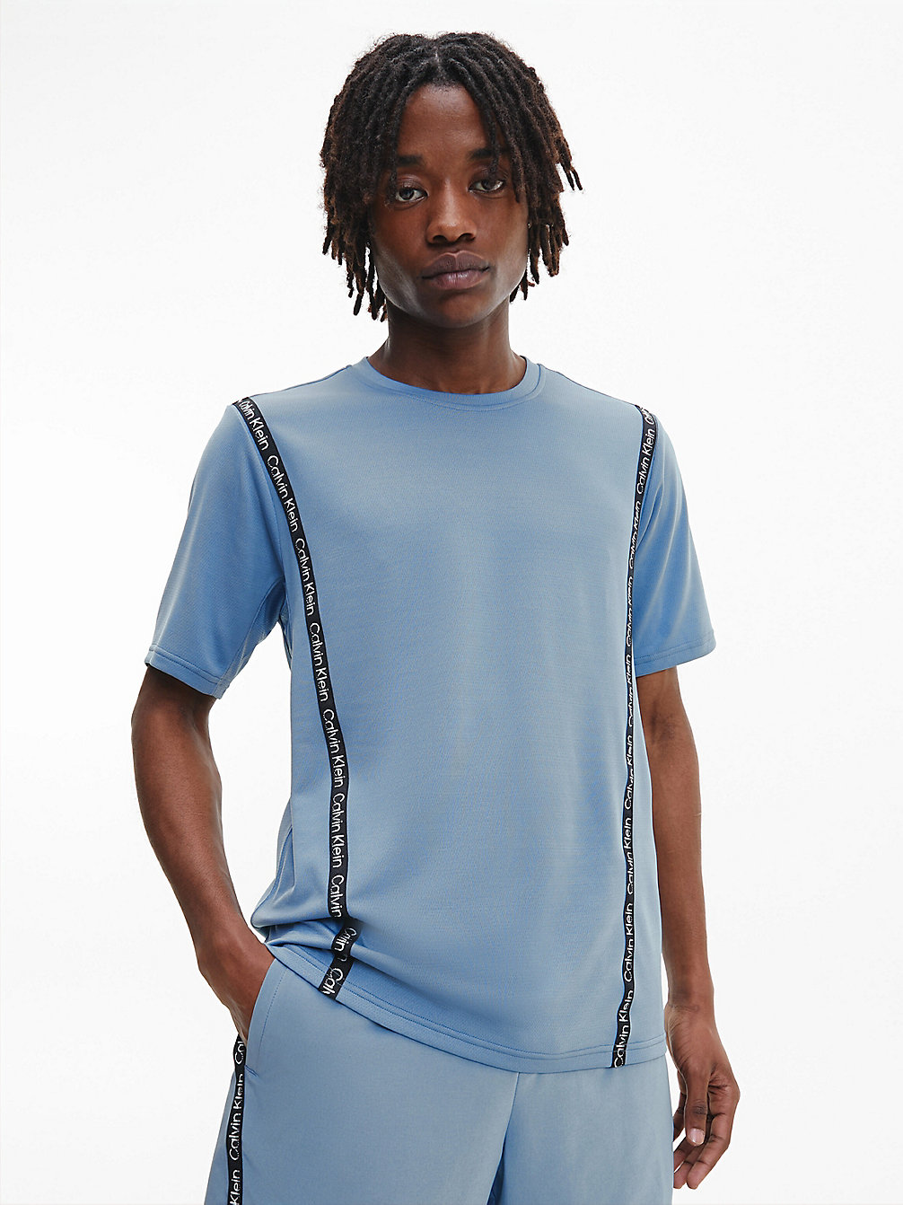 T-Shirt Da Palestra In Poliestere Riciclato > COPEN BLUE > undefined uomo > Calvin Klein
