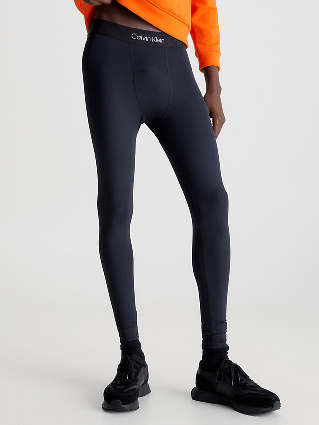 Black Beauty Recycled Polyester Gym Tights undefined men Calvin Klein