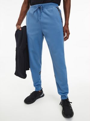 COPEN BLUE Fleece Joggers undefined men Calvin Klein