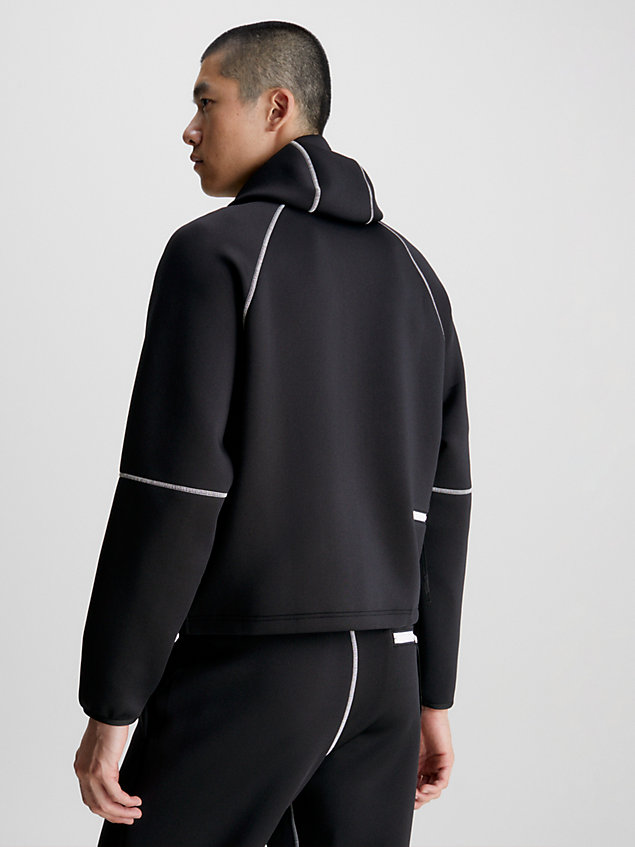 sweat-shirt à capuche zippé avec logo black pour hommes ck performance