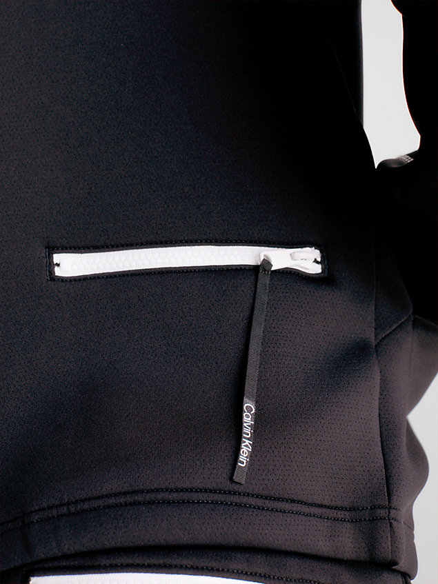 black logo-hoodie mit reißverschluss für herren - ck performance