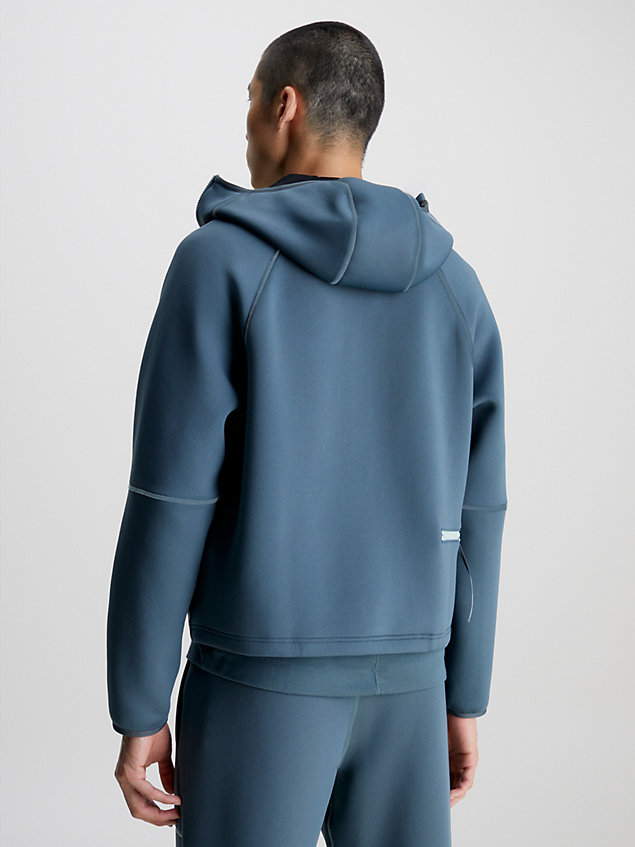 grey logo-hoodie mit reißverschluss für herren - ck performance