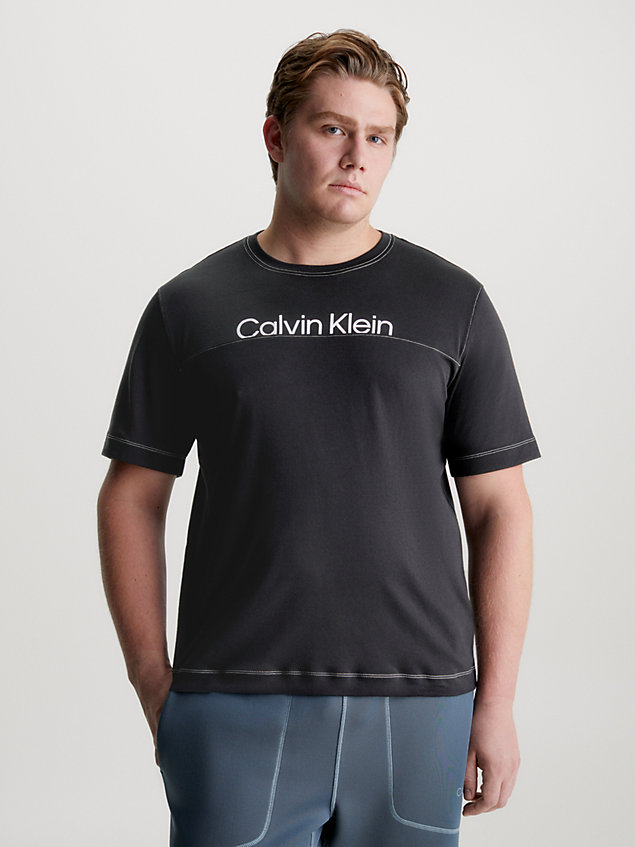t-shirt da palestra con logo black da uomo ck performance