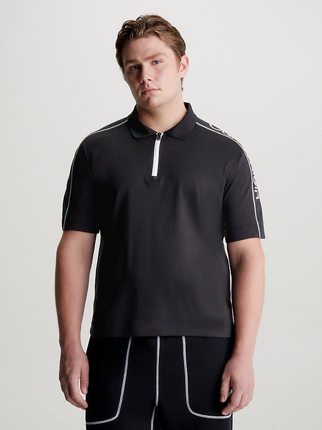 black zip polo shirt for men ck performance