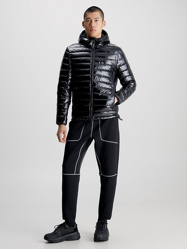 black padded nylon jacket for men ck performance
