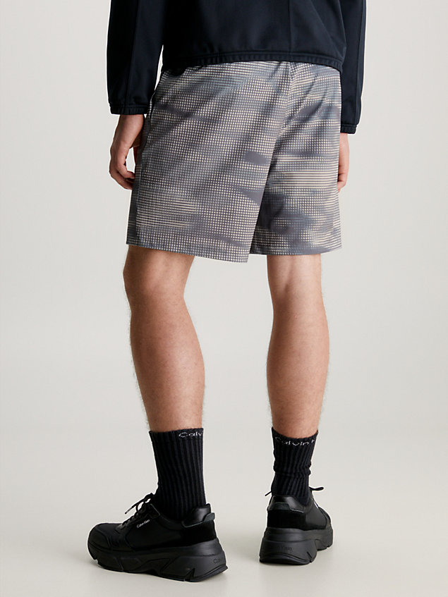 grey printed gym shorts for men ck performance