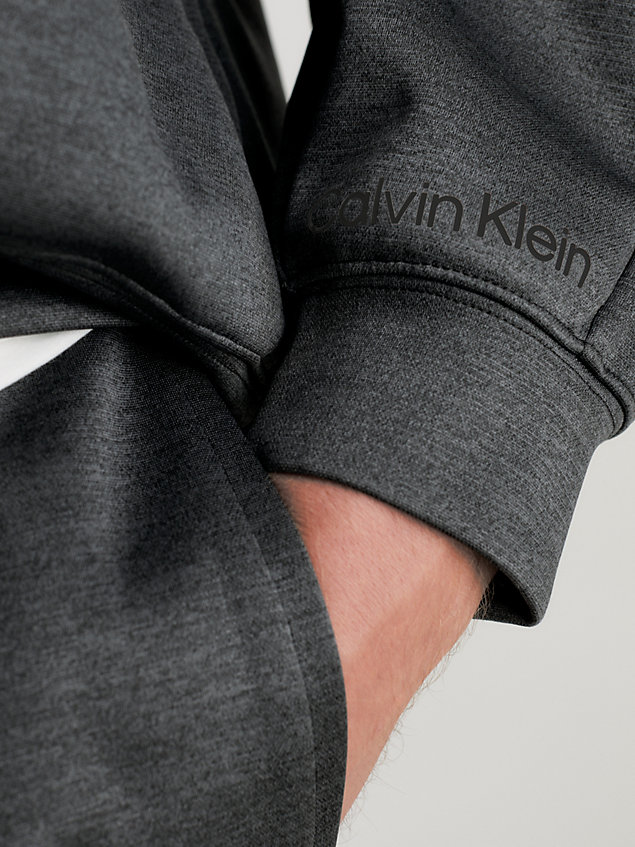 black technical knit sweatshirt for men ck performance