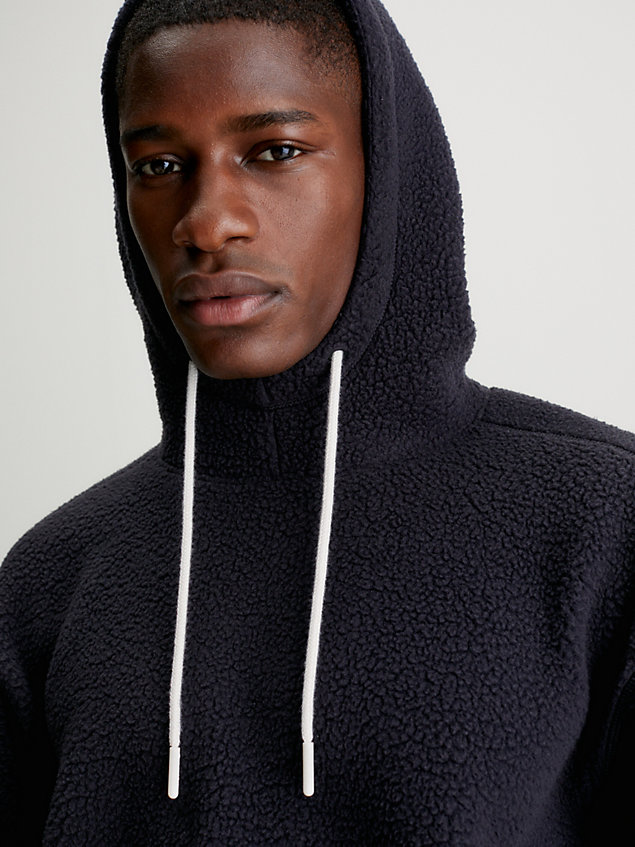 black teddy sherpa hoodie for men ck performance