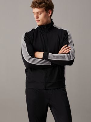 black zip up jacket for men ck sport