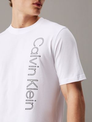 brillant white logo gym t-shirt for men ck sport