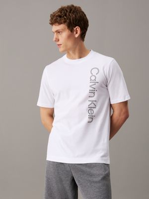 white logo gym t-shirt for men ck sport