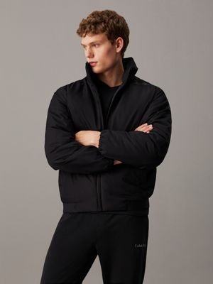 black padded zip up jacket for men ck sport