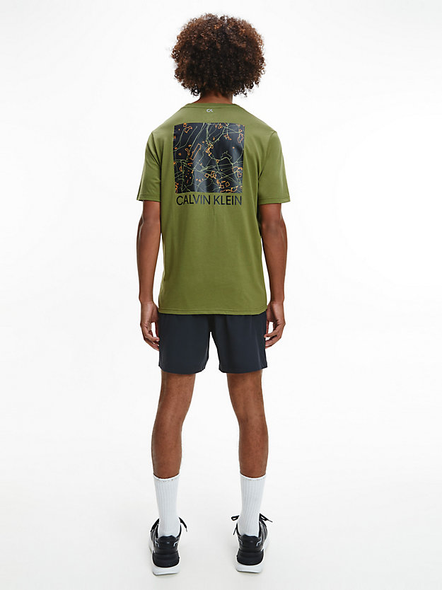 CAPULET OLIVE/FLAME ORANGE Logo Gym T-shirt for men CK PERFORMANCE