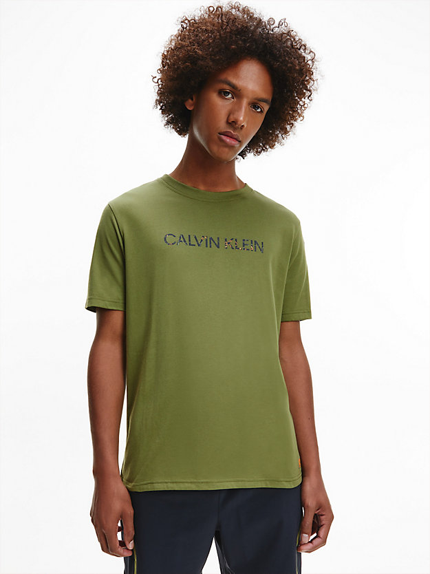 CAPULET OLIVE/FLAME ORANGE Logo Gym T-shirt for men CK PERFORMANCE