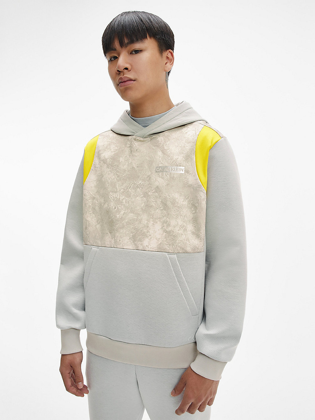 HIGH RISE / CYBER YELLOW Sweat-Shirt À Capuche Imprimé Avec Logo undefined hommes Calvin Klein