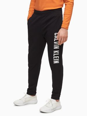 calvin klein grey and orange joggers