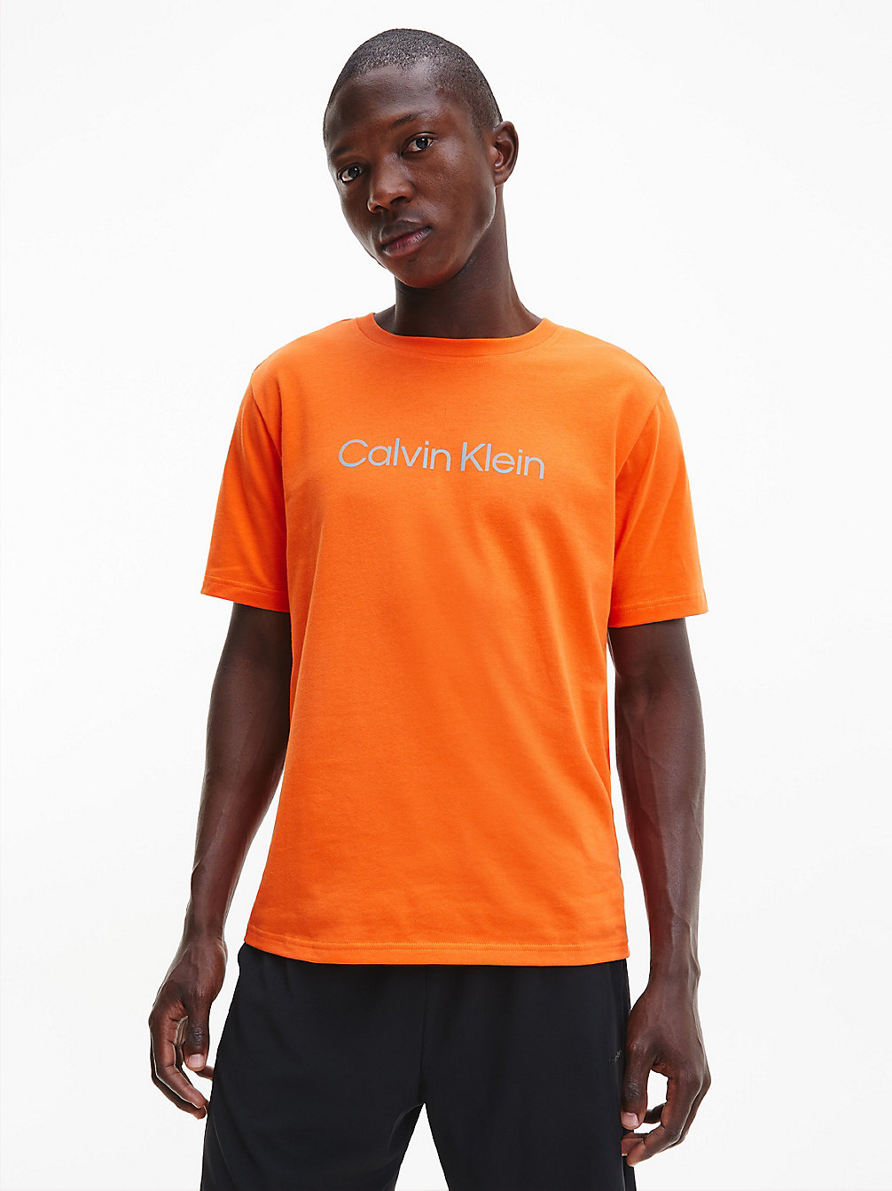 RED ORANGE T-Shirt De Sport Avec Logo undefined hommes Calvin Klein