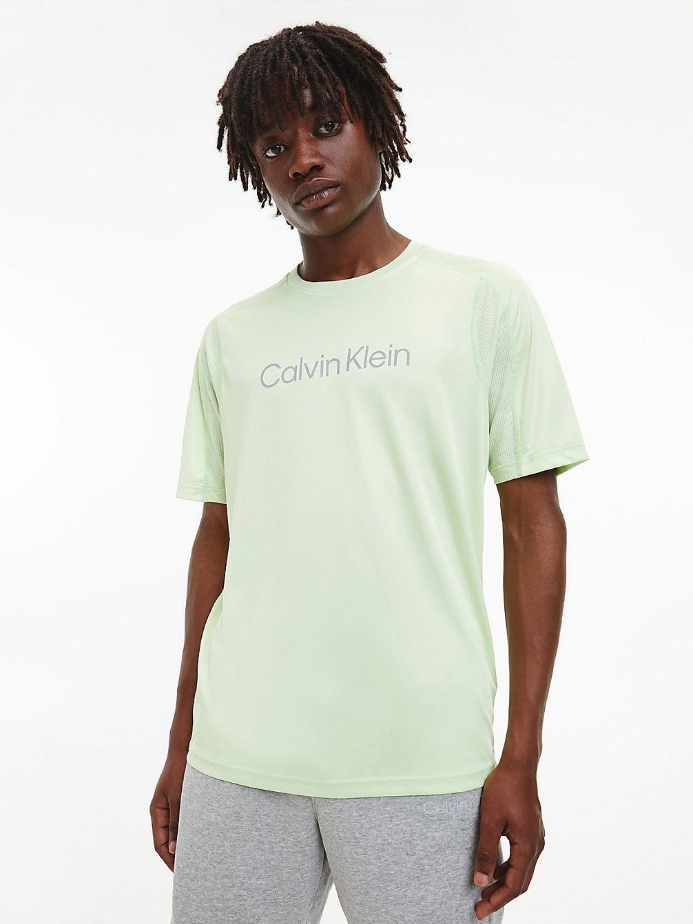 BUTTERFLY Recycled Polyester Gym T-Shirt undefined men Calvin Klein