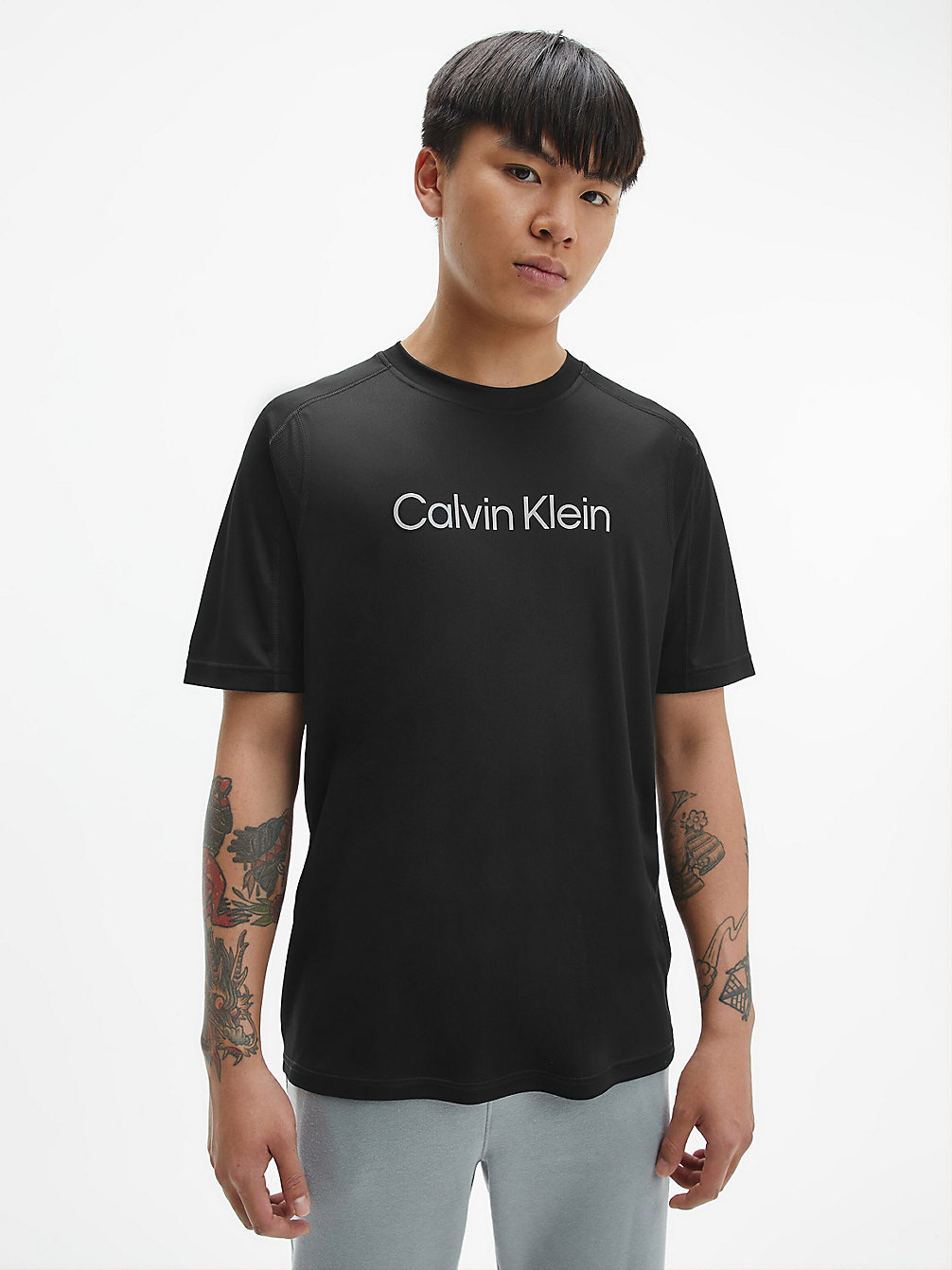 BLACK BEAUTY Recycled Polyester Gym T-Shirt undefined men Calvin Klein