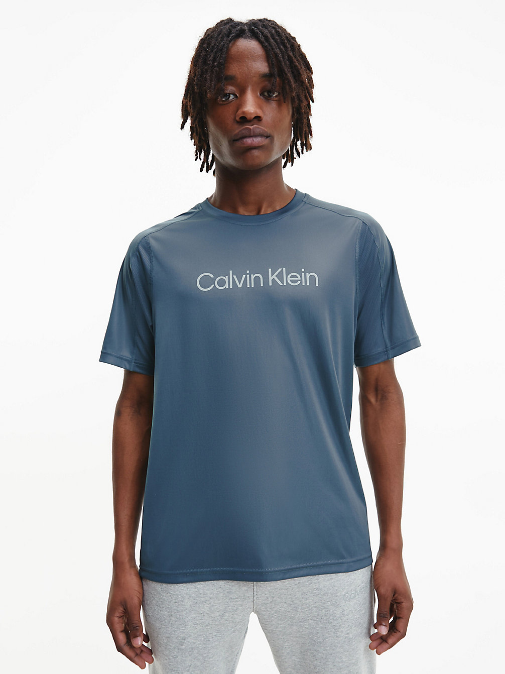 DARK SLATE T-Shirt De Sport En Polyester Recyclé undefined hommes Calvin Klein