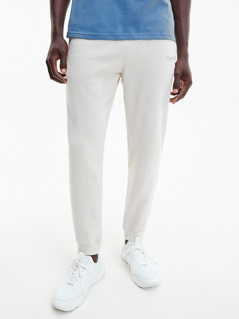 OATMEAL Pantalon De Jogging En Tissu Éponge De Coton Avec Logo undefined hommes Calvin Klein