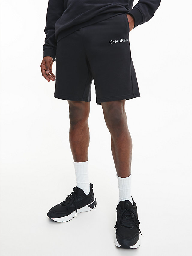 Black Beauty Cotton Terry Gym Shorts undefined men Calvin Klein