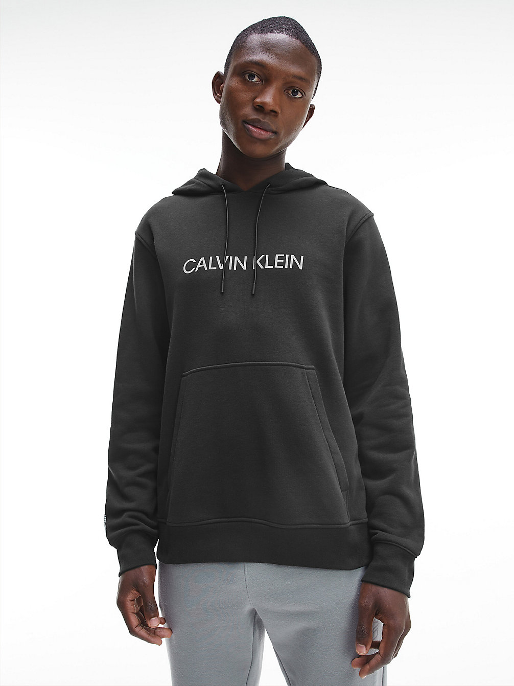 Sweat À Capuche Avec Logo En Tissu Éponge De Coton > BLACK BEAUTY > undefined hommes > Calvin Klein