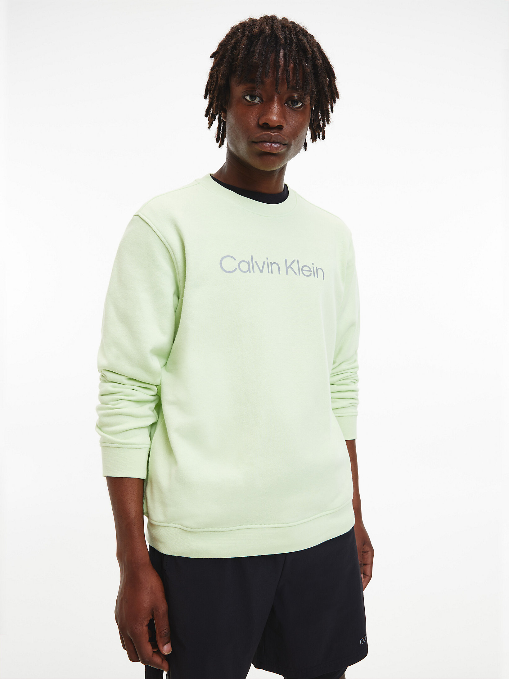 Butterfly Cotton Terry Logo Sweatshirt undefined men Calvin Klein