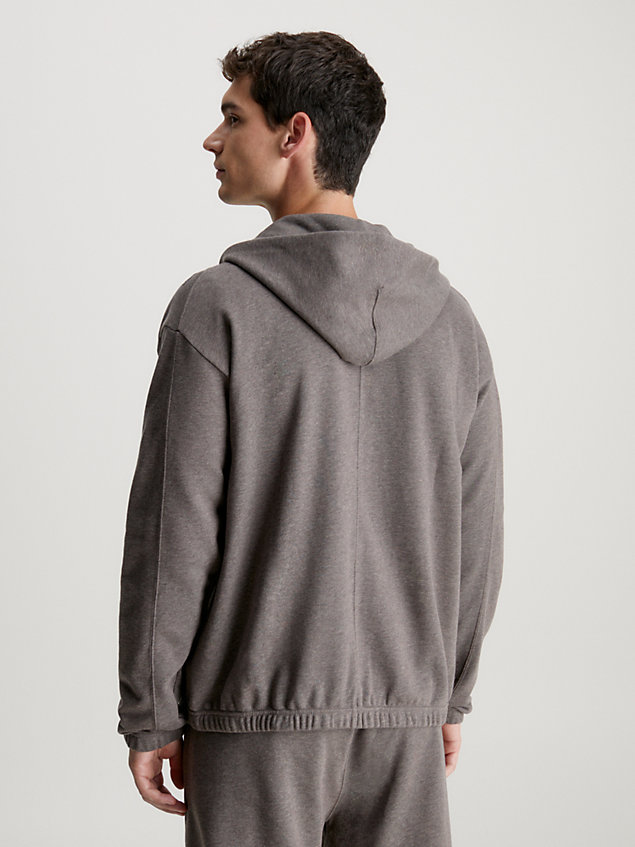 grey hoodie aus baumwoll-frottee für herren - ck performance