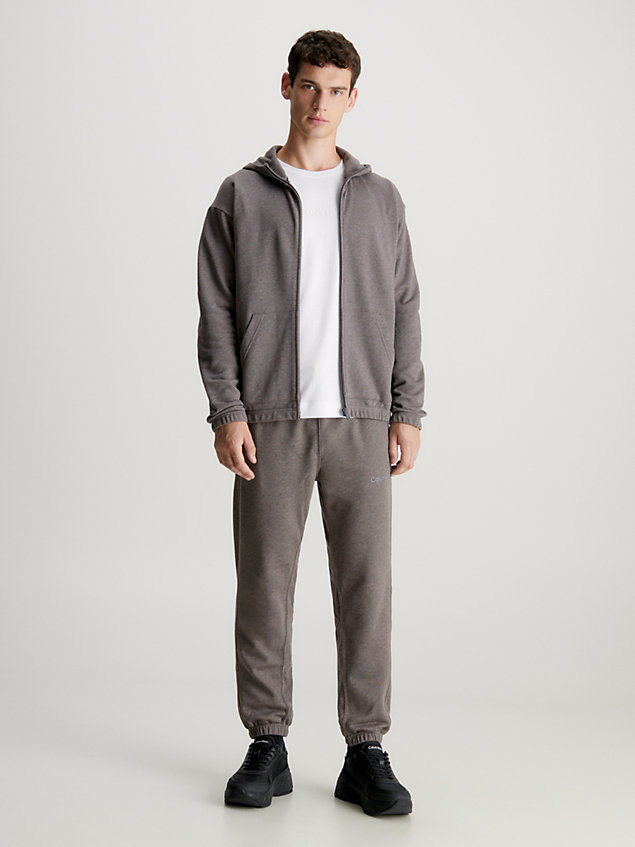 grey cotton terry hoodie for men ck performance