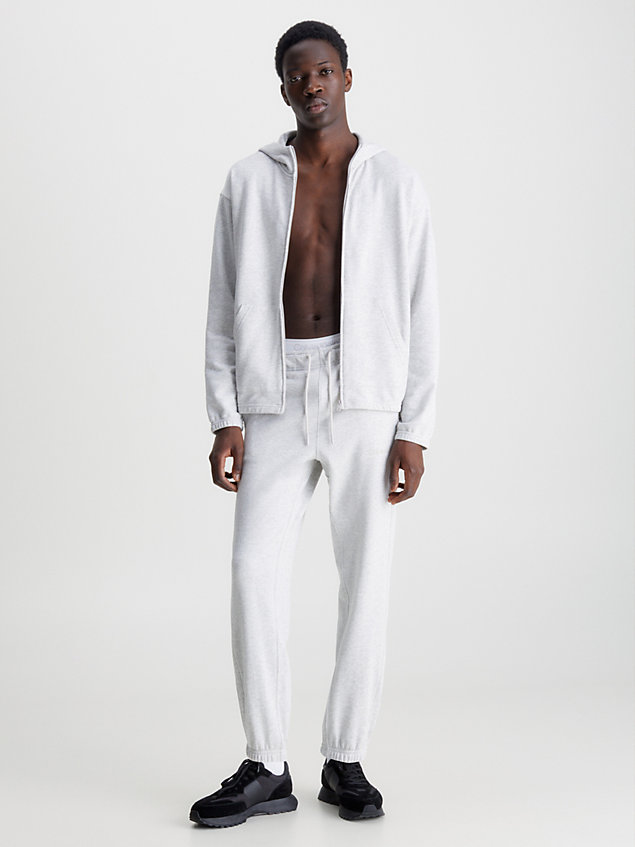 sudadera con capucha de felpa de algodón grey de hombre ck performance