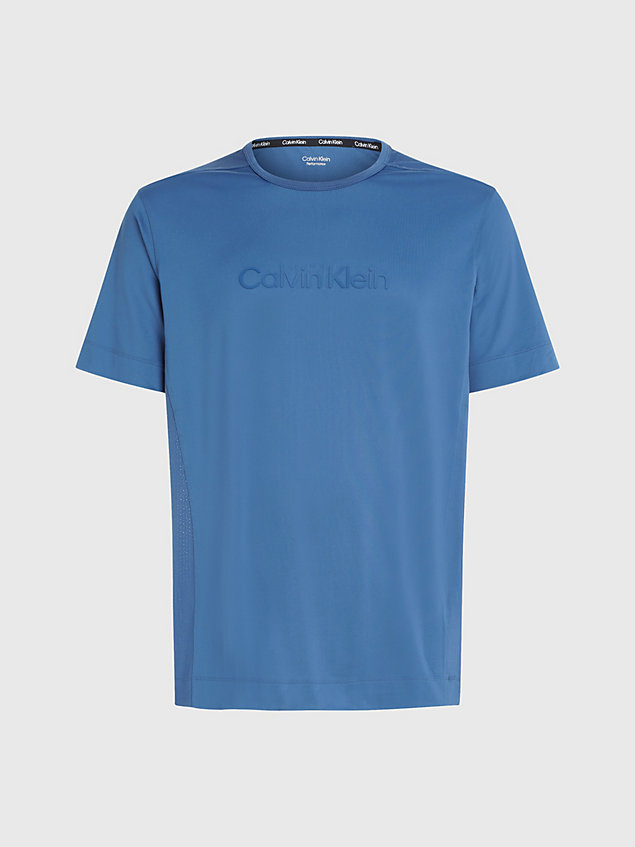 blue t-shirt sportowy z logo dla mężczyźni - ck performance