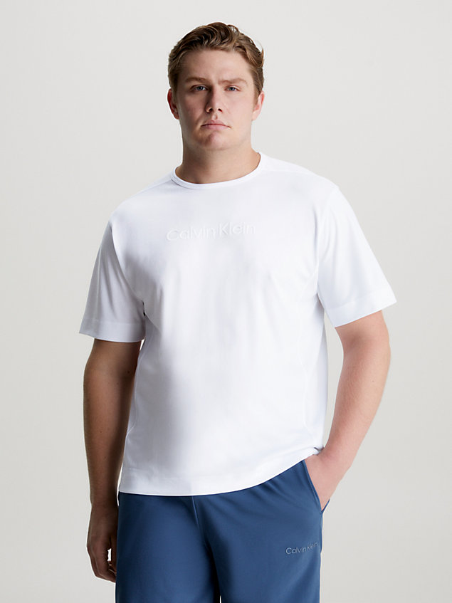 white logo gym t-shirt for men ck performance
