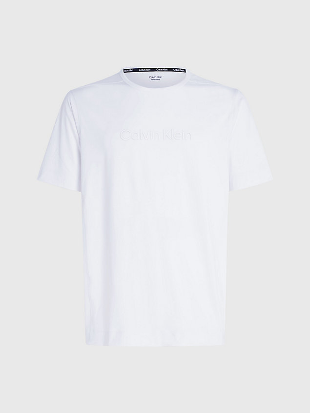 white logo gym t-shirt for men ck performance