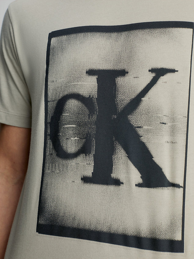 t-shirt da palestra con logo khaki da uomo ck performance