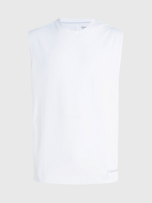 white koszulka bez rękawów dla mężczyźni - ck performance