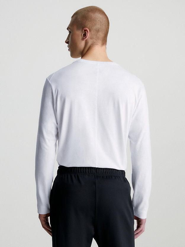 BRIGHT WHITE Long Sleeve Gym T-shirt for men CK PERFORMANCE