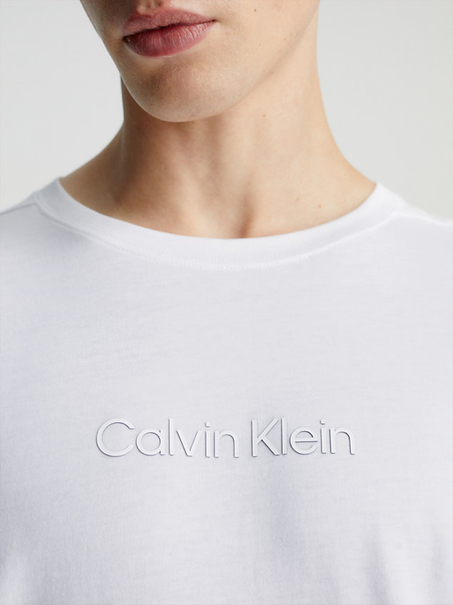 white long sleeve gym t-shirt for men ck performance