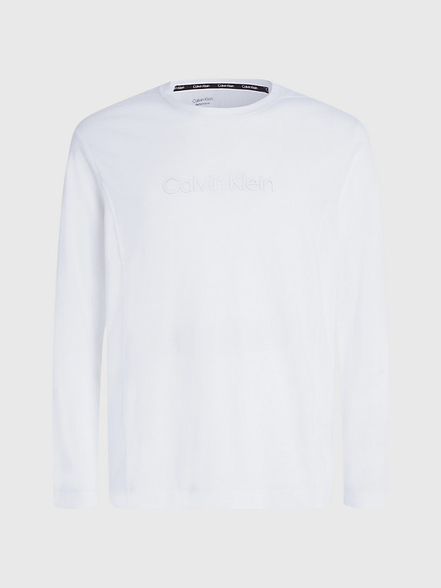 bright white long sleeve gym t-shirt for men ck performance