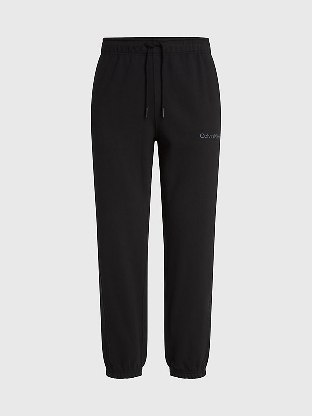 black relaxed cotton terry joggers for men ck performance