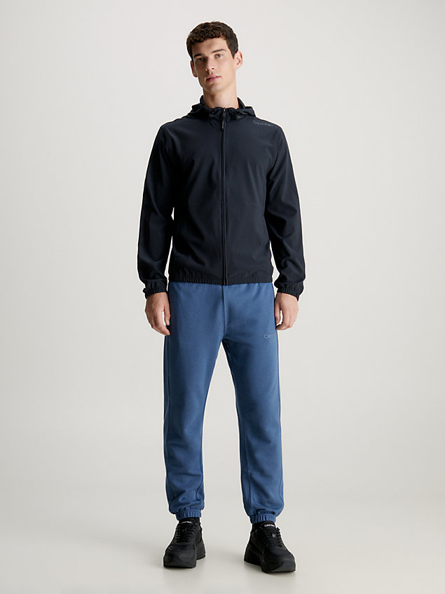 blue relaxed cotton terry joggers for men ck performance